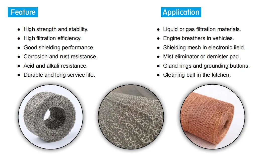 Knitted Wire Mesh Demister Mist Eliminator